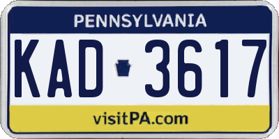 PA license plate KAD3617