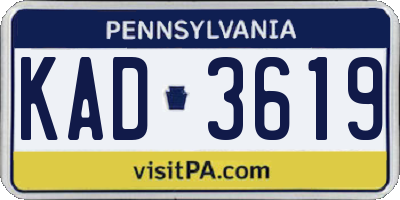 PA license plate KAD3619