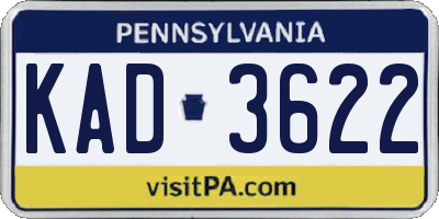 PA license plate KAD3622