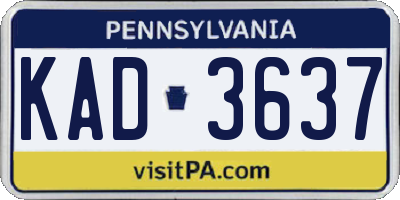 PA license plate KAD3637