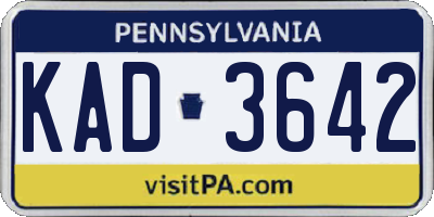 PA license plate KAD3642