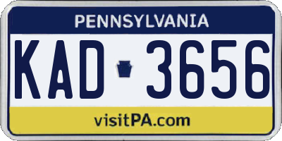 PA license plate KAD3656