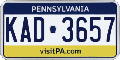 PA license plate KAD3657