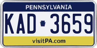 PA license plate KAD3659