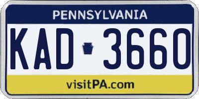 PA license plate KAD3660