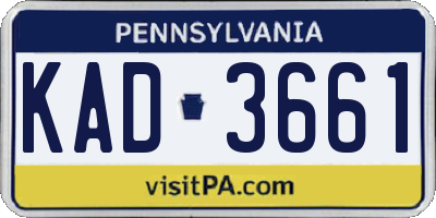 PA license plate KAD3661