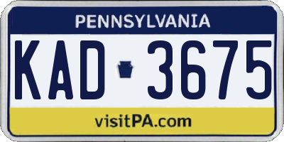 PA license plate KAD3675