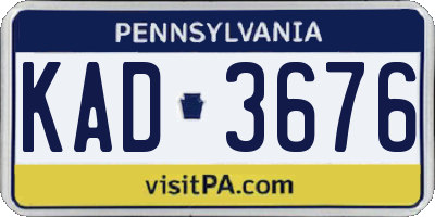 PA license plate KAD3676