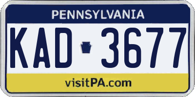 PA license plate KAD3677