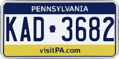 PA license plate KAD3682