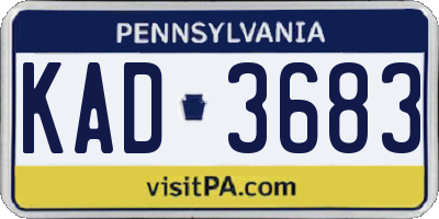 PA license plate KAD3683
