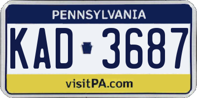 PA license plate KAD3687