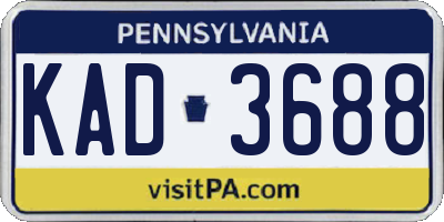 PA license plate KAD3688