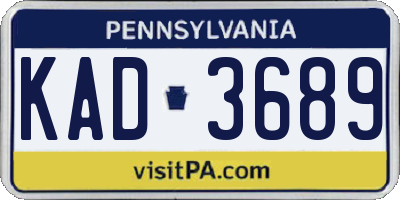 PA license plate KAD3689