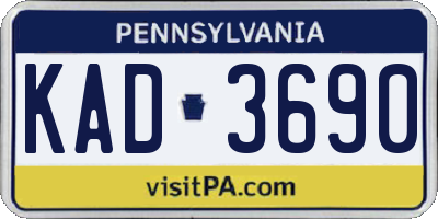 PA license plate KAD3690