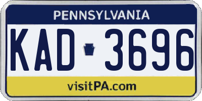 PA license plate KAD3696