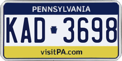 PA license plate KAD3698