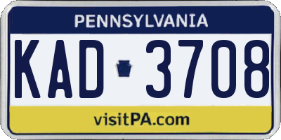 PA license plate KAD3708