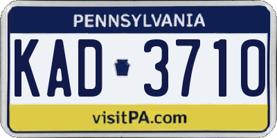 PA license plate KAD3710