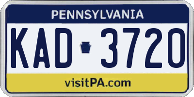 PA license plate KAD3720