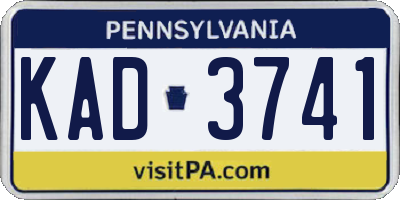 PA license plate KAD3741