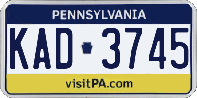 PA license plate KAD3745