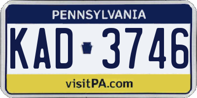 PA license plate KAD3746