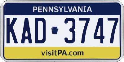 PA license plate KAD3747