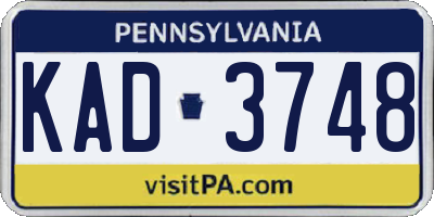 PA license plate KAD3748