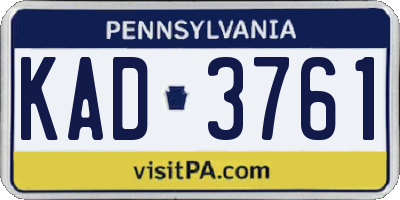 PA license plate KAD3761