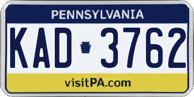 PA license plate KAD3762