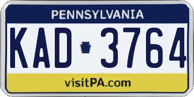 PA license plate KAD3764