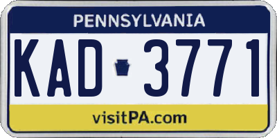 PA license plate KAD3771