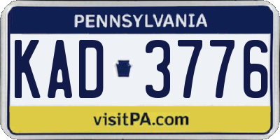 PA license plate KAD3776