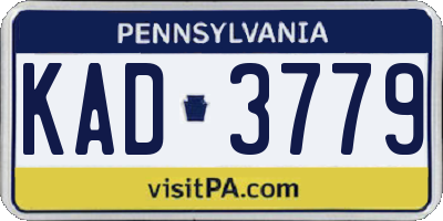 PA license plate KAD3779