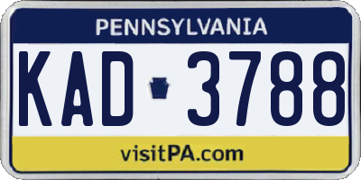 PA license plate KAD3788