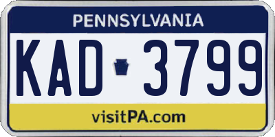 PA license plate KAD3799
