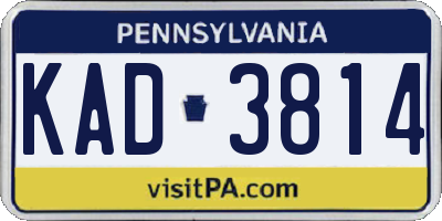 PA license plate KAD3814
