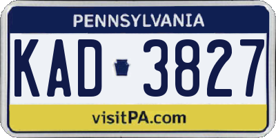 PA license plate KAD3827