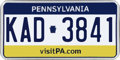 PA license plate KAD3841