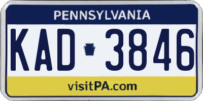 PA license plate KAD3846