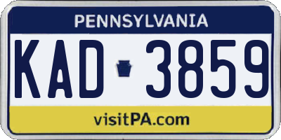PA license plate KAD3859