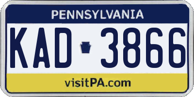 PA license plate KAD3866