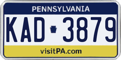 PA license plate KAD3879
