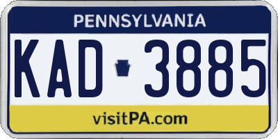 PA license plate KAD3885