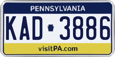 PA license plate KAD3886
