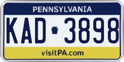 PA license plate KAD3898