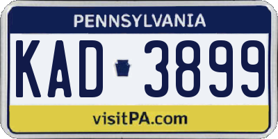 PA license plate KAD3899