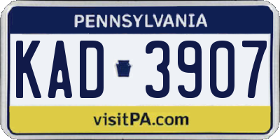 PA license plate KAD3907