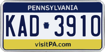 PA license plate KAD3910
